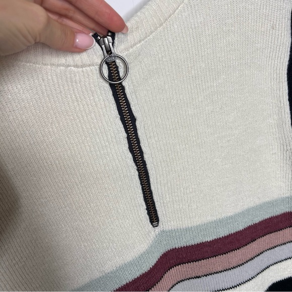 H19 Free People Colorblock‎ Sweater Dress Mini Dress Black Striped neutral boho - Picture 6 of 7